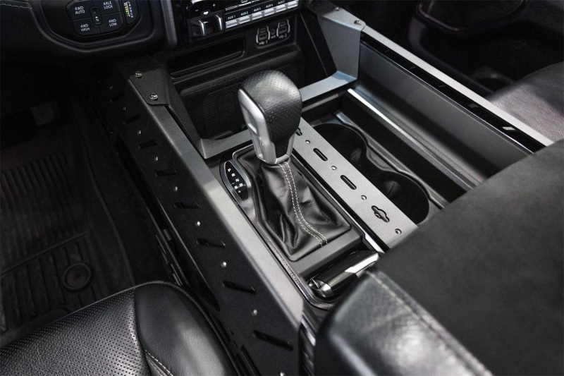 RAM 1500 TRX Center Console Molle Panels & Digital Device Bridge - Addictive Desert Designs - Hammer Black - `21-`27